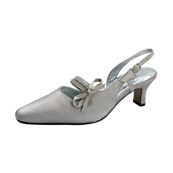 FLORAL Britt Women's Wide Width Dress Slingback Pumps SILVER 11