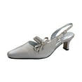 thumbnail image 1 of FLORAL Britt Women's Wide Width Dress Slingback Pumps SILVER 9, 1 of 6