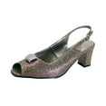 thumbnail image 1 of FLORAL Cameron Women's Wide Width Open-Toe Slingback Pumps BRONZE 7.5, 1 of 6
