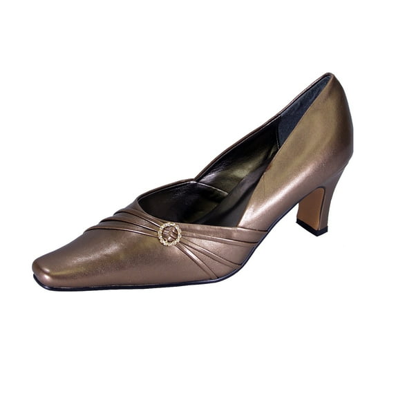 FLORAL Chantelle Women's Wide Width Classic Elegant Trendy Comfort Slingback Dress Pumps BRONZE 11