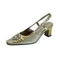 thumbnail image 1 of FLORAL Clea Women's Wide Width Dress Slingback Metallic Shoes GOLD 9.5, 1 of 6