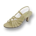 thumbnail image 1 of FLORAL Danielle Women's Wide Width Swirly Rhinestone Strip Dressy Sandals GOLD 11, 1 of 6