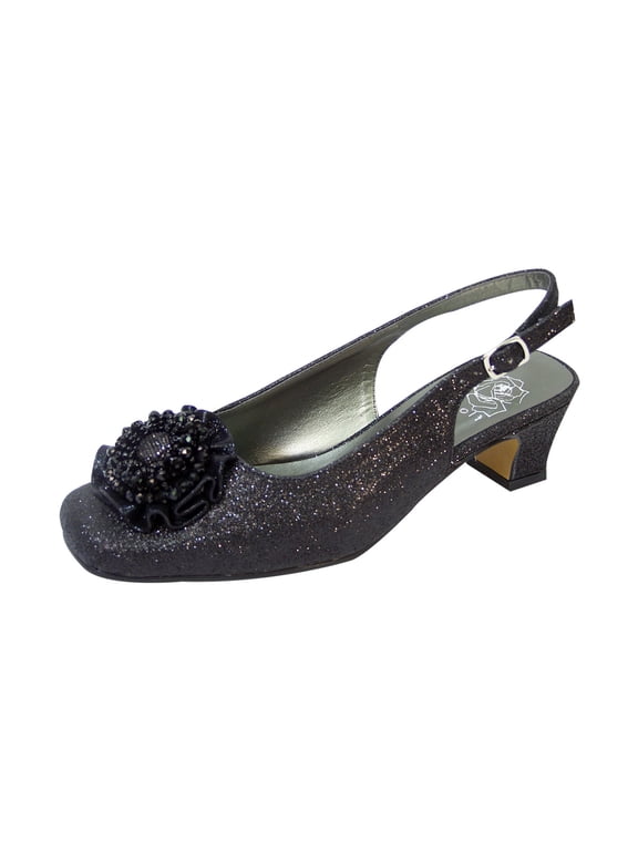 Reina Women's Wide Width Rhinestone Satin Dress Shoes