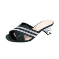 thumbnail image 1 of FLORAL Denise Women Wide Width Rhinestone Slip On Pretty Ornate Block Heel Sandals, 1 of 6