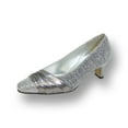 thumbnail image 1 of FLORAL Dolly Women's Wide Width Rhinestone Toe Cap Glittery Metallic Pump SILVER 12, 1 of 6
