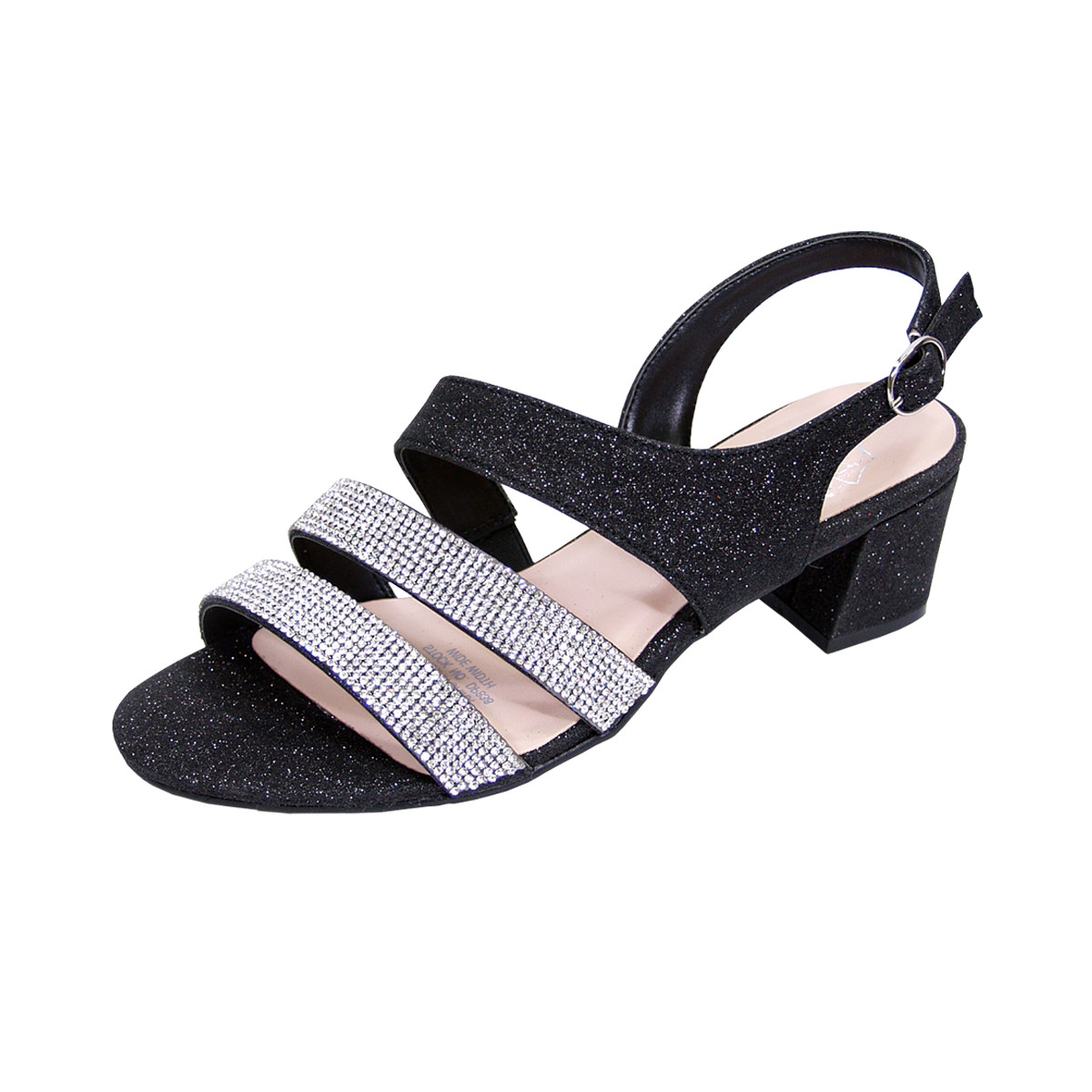FLORAL Dorothy Women Extra Wide Width Chic Rhinestone Straps Dressy Party Heeled Sandals Walmart
