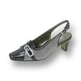 thumbnail image 1 of FLORAL Elena Women's Wide Width Rhinestone Jewel Buckle Closed Toe Slingback BLACK 7, 1 of 6