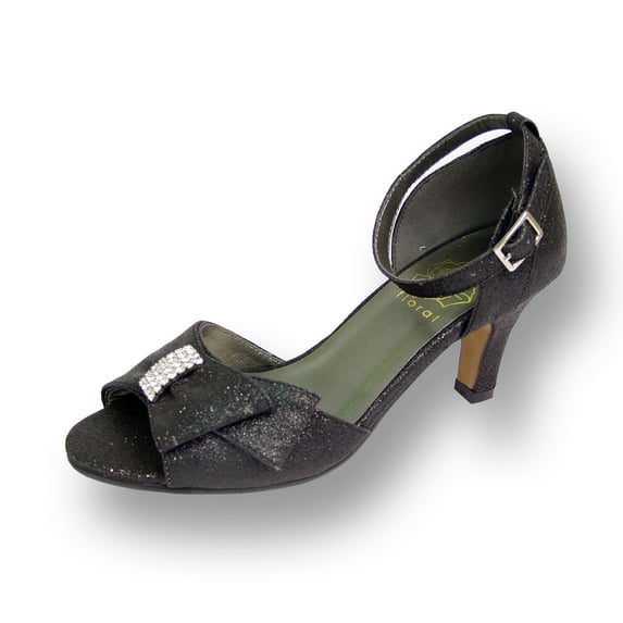 FLORAL Elisa Women's Wide Width Evening Dress Shoes for Wedding, Prom, & Dinner BLACK 9