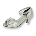 thumbnail image 1 of FLORAL Elisa Women's Wide Width Evening Dress Shoes for Wedding, Prom, & Dinner SILVER 9, 1 of 6
