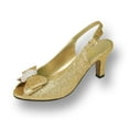 thumbnail image 1 of FLORAL Emely Women's Wide Width Evening Dress Shoes for Wedding, Prom, Dinner GOLD 8.5, 1 of 6