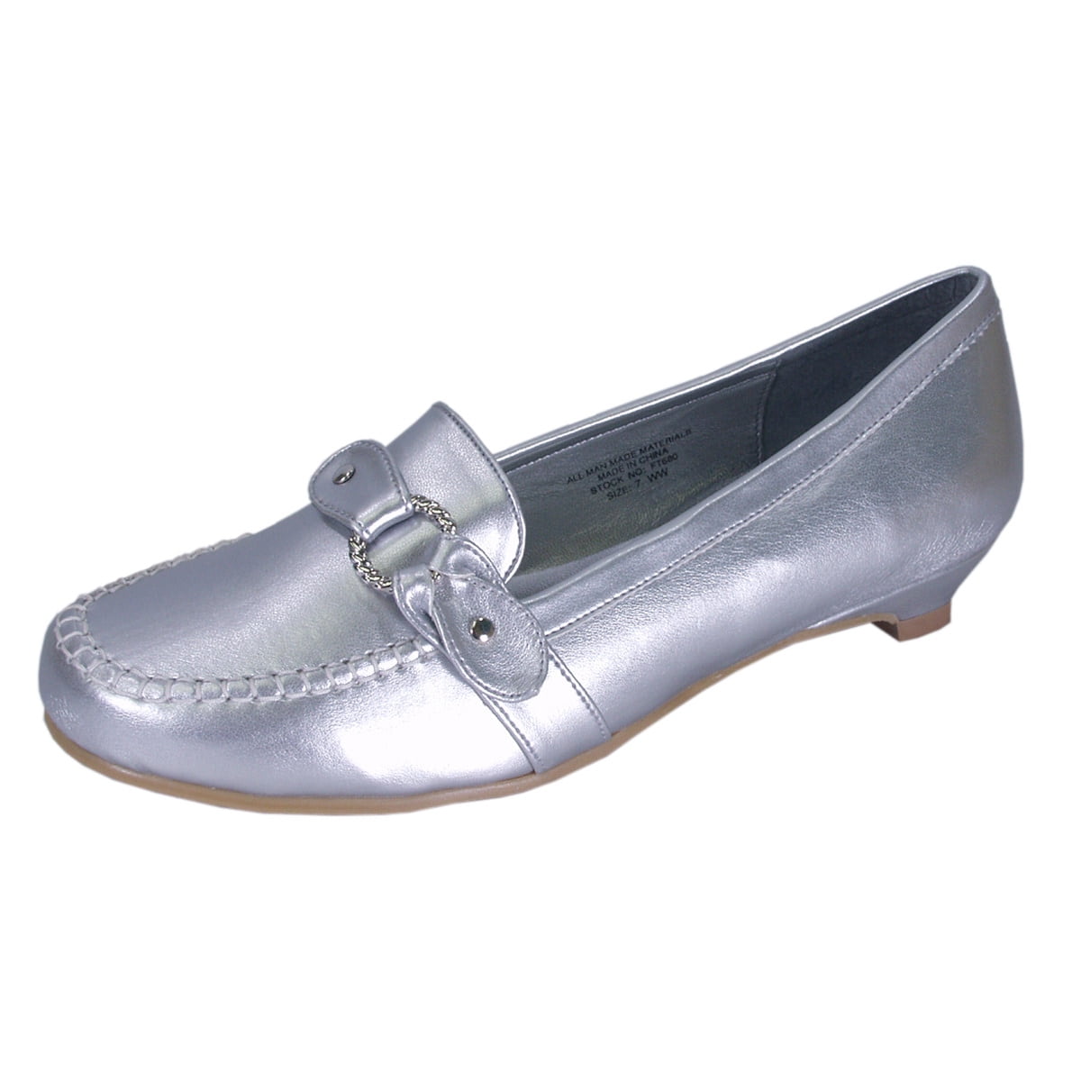 FLORAL Erica (FT0680) Women Extra Wide Width Loafers Silver 5.5