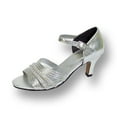 thumbnail image 1 of FLORAL Eryn Women's Wide Width Evening Dress Shoes for Wedding, Prom, & Dinner SILVER 10.5, 1 of 6