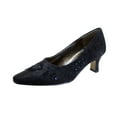 thumbnail image 1 of FLORAL Fern Women's Wide Width Dress Slip-On Satin Pumps BLACK 5, 1 of 6