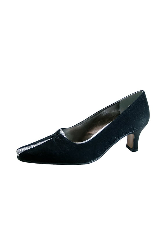FLORAL Jayla Women's Wide Width Satin Dress Shoes BLACK 9