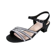 FLORAL Jenna 2 Womens Wide Width Heeled Dress Sandals BLACK 10