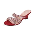 thumbnail image 1 of FLORAL Kelly Women Extra Wide Width Rhinestone Strappy Slip On Wedge Heeled Party Sandals, 1 of 6