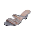 thumbnail image 1 of FLORAL Kelly Women Extra Wide Width Rhinestone Strappy Slip On Wedge Heeled Party Sandals, 1 of 6