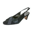 thumbnail image 1 of FLORAL Layla Women's Wide Width Glittery Slingback with Pleated Front Crystals BLACK 11, 1 of 6