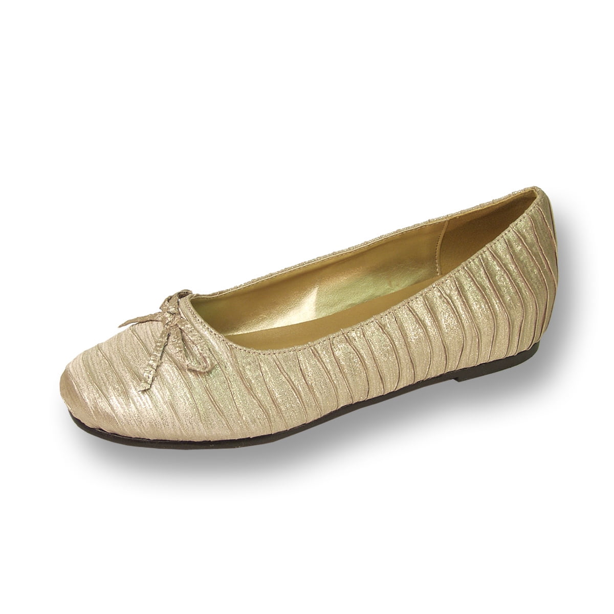 FLORAL Lizzy Women Wide Width Casual Flat/Skimmer for Everyday GOLD 8