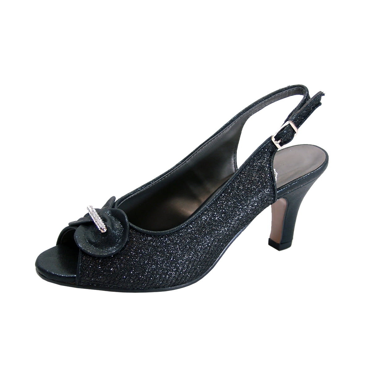 FLORAL Marian Women's Wide Width Peep Toe Slingback Sandals BLACK 8