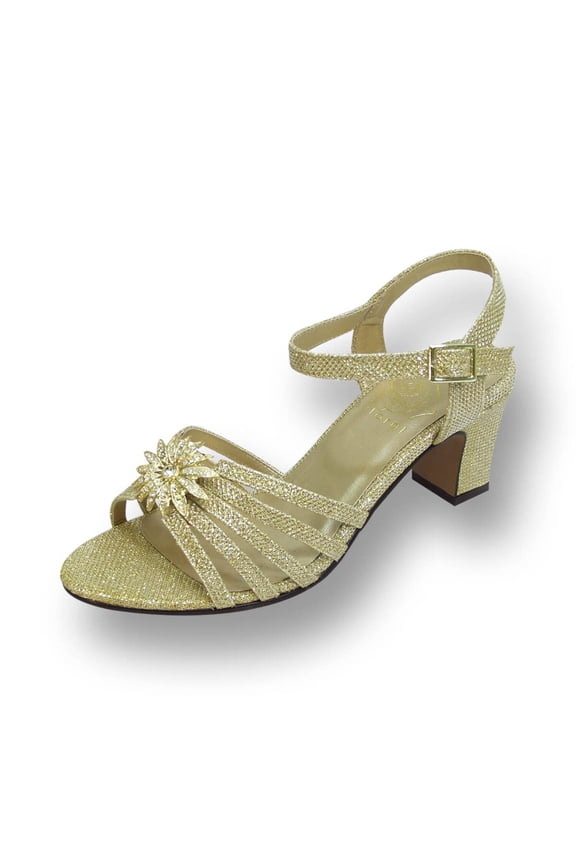 Melina Women's Wide Width Ankle Strap Dress Heeled Sandals