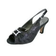 thumbnail image 1 of FLORAL Nadine Women's Wide Width Peep Toe Dress Slingback with Jewels BLACK 10, 1 of 6