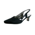 thumbnail image 1 of FLORAL Oprah Women's Wide Width Satin Upper Slingback Pumps BLACK 10, 1 of 6