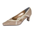 thumbnail image 1 of FLORAL Penny Women's Wide Width Stylish Pointed Toe Dress Pumps for Evening, Dinner, Prom and Work GOLD 10, 1 of 6