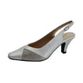 thumbnail image 1 of FLORAL Polly Women's Wide Width Slingback Dress Pumps SILVER 8.5, 1 of 6