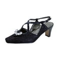 thumbnail image 1 of FLORAL Raya Women's Wide Width Criss-Cross Dress Pumps BLACK 6, 1 of 6