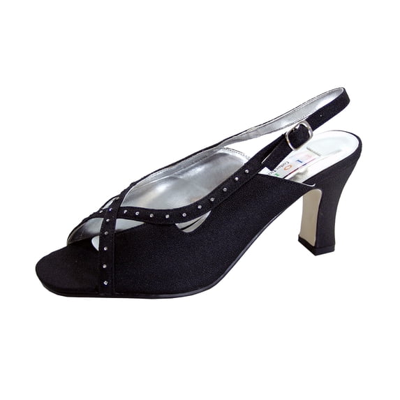FLORAL Rylee Women's Wide Width Criss-Cross Heeled Sandals BLACK 9
