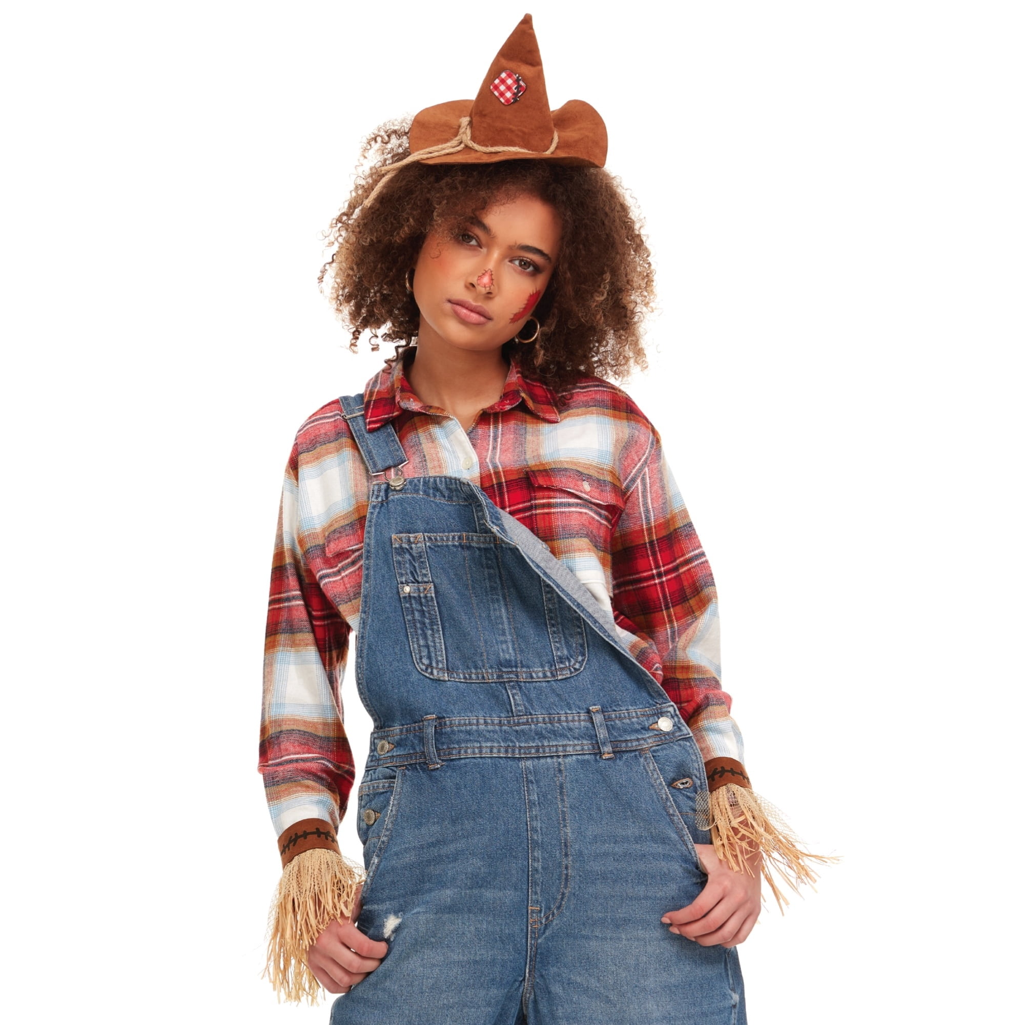 Scarecrow Costume Accessory Kit for Adults, Brown, 4 Pieces, Halloween by Way To Celebrate