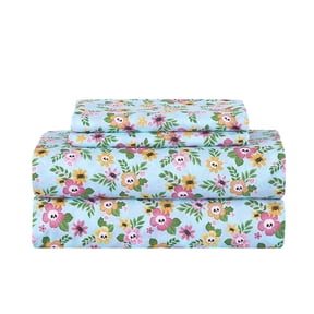 Summerween Crafted by Catherine Microfiber Sheet Set, 4-Piece, Floral Skulls, Full