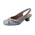 thumbnail image 1 of FLORAL Shelby Women's Wide Width Square-Toe Dress Pumps SILVER 8, 1 of 6