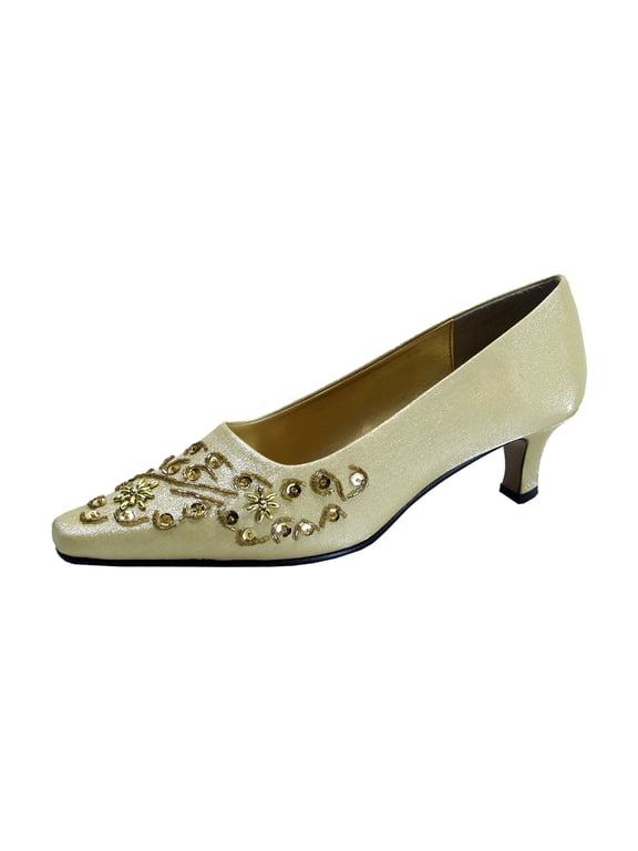FLORAL Tala Women's Wide Width Dress Slip-On Pumps GOLD 6