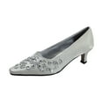thumbnail image 1 of FLORAL Tala Women's Wide Width Dress Slip-On Pumps SILVER 5, 1 of 6