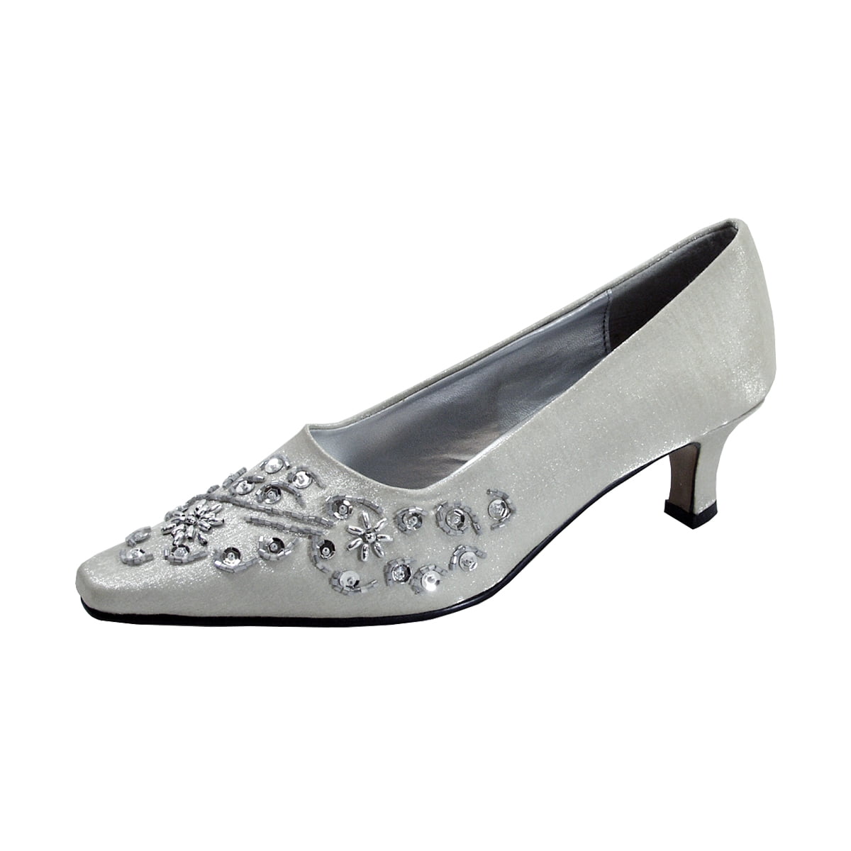 FLORAL Tala Women's Wide Width Dress Slip-On Pumps SILVER 7.5