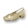 thumbnail image 1 of FLORAL Teagan Women's Wide Width Block Heel Rhinestone Bow Slingback Pump GOLD 8.5, 1 of 6