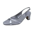 thumbnail image 1 of FLORAL Velma Women's Wide Width Dress Slingback Pumps with Bow SILVER 7, 1 of 6