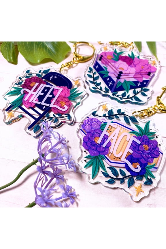 FLORAL WRESTLING - 2.5" acrylic keychains (1 keychain)