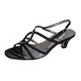 thumbnail image 1 of FLORAL Winnie Women's Wide Width Criss-Cross Strappy Slingback Dress Sandal for Evening, Dinner, Prom, Work BLACK 11, 1 of 6