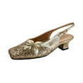 thumbnail image 1 of FLORAL Yesenia Women's Wide Width Slingback Dress Shoes GOLD 5.5, 1 of 6