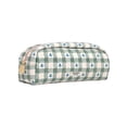 thumbnail image 1 of Papier To Go Floral Check, Zip Around Pencil Case, Green, 1 of 5