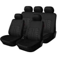 thumbnail image 1 of FLORAY 9-Piece Car Seat Covers Full Set - Airbag Safe, Thickened Quilted Cloth, Machine Washable - Universal Fit for Cars, SUVs & Trucks (Solid Rear Bench), Black, 1 of 8