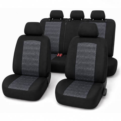 FLORAY Universal Car Seat Covers Full Set for Sedans & Compact SUVs, Airbag Compatible Auto Seat Protectors, Front & Rear Bench, Black