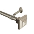 thumbnail image 1 of Elrene Home Fashions Florence Single Curtain Rod with Stacked Square Finial, Antique Pewter, 48" x 86", 1 of 9