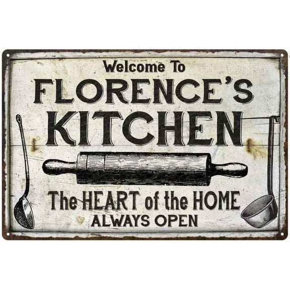 FLORENCE'S Kitchen Farmhouse Sign Gift 8x12 Metal 208120033110