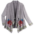 thumbnail image 1 of FLORIANA Womens Cardigan Sweaters with Pockets Open Front Cardigan Jacket, Grey - Large, 1 of 2