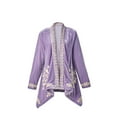 thumbnail image 1 of FLORIANA Womens Embroidered Kimono Cardigan Velvet Blazer Open Front - Lavender, 1X, 1 of 4