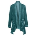 thumbnail image 1 of FLORIANA Womens Embroidered Kimono Cardigan Velvet Blazer Open Front - Teal, 3X, 1 of 8